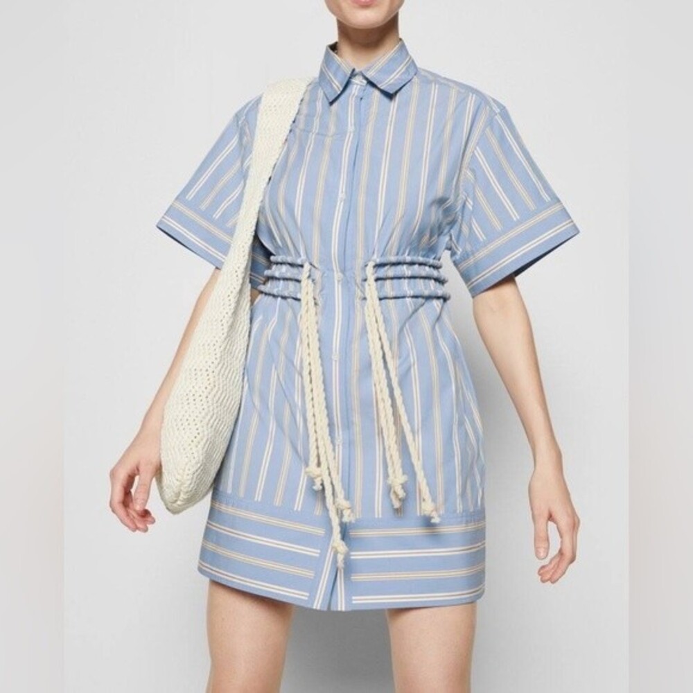 NWOT AKNVAS 100% cotton Fiona Drawstring Shirtdress. Size 2 - Picture 4 of 12